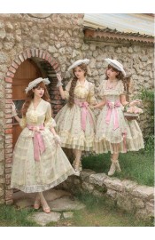 With Puji Letters and Poems-Breeze on Roses Blouse Skirt Underbust JSK OP and Sets(Pre-Order/Full Payment Without Shipping)